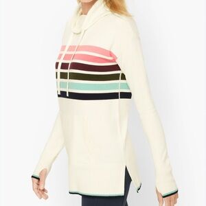 T by Talbots Stripe Cowl Pullover sweater size MP